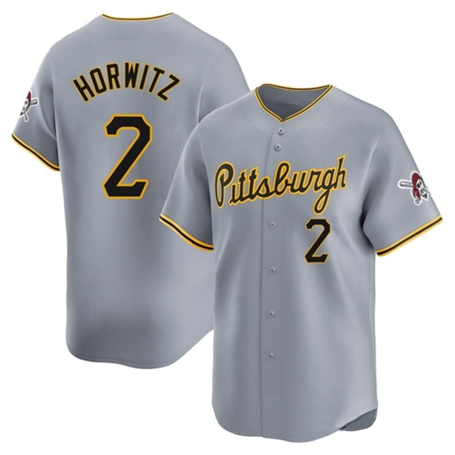 Custom #2 Gray PIT Baseball Shirt Top