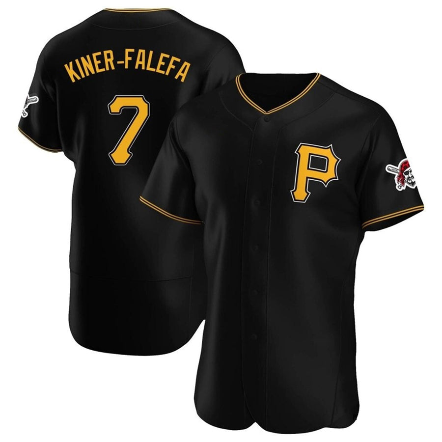 Custom #7 Black PIT Baseball Shirt Top