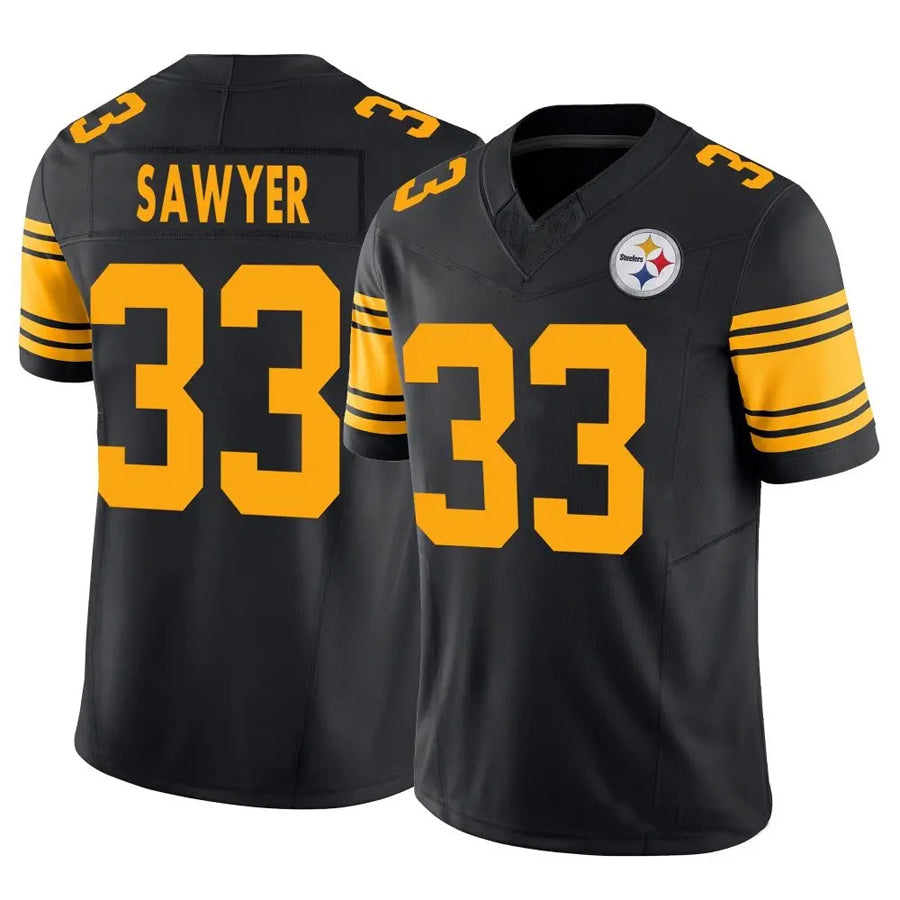 Custom #33 Black PIT Football Shirt Top