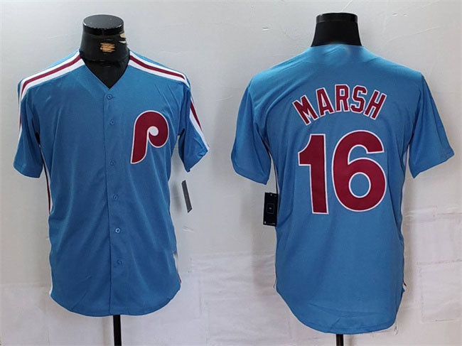 Custom #16 MARSH Pro Stitched Jersey - Premium Edition