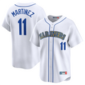 Custom #11 White Throwback SEA Baseball Shirt Top