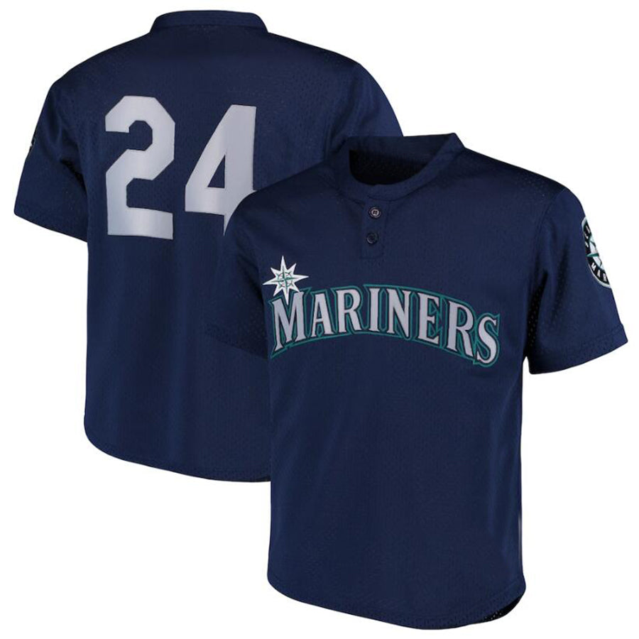 Custom #24 Navy SEA Baseball Shirt Top