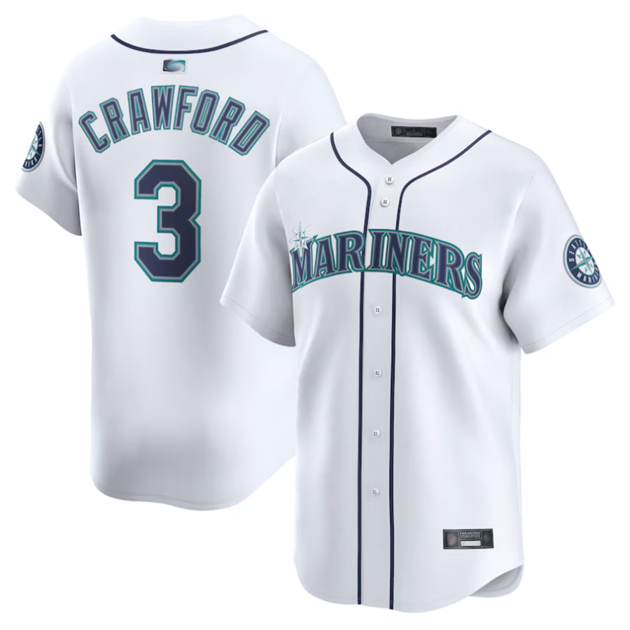 Custom #3 White SEA Baseball Shirt Top