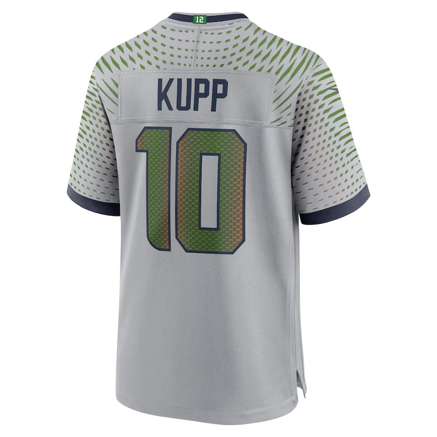 Custom #10 Gray SEA Football Shirt Top