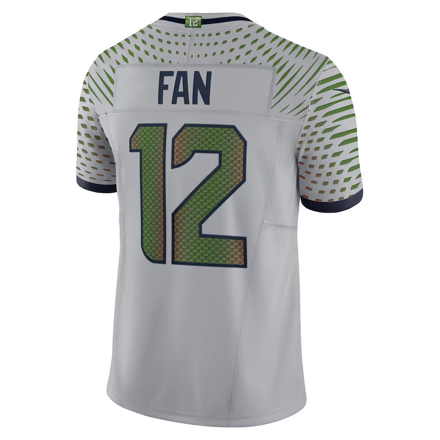 Custom #12 Grey SEA Football Shirt Top