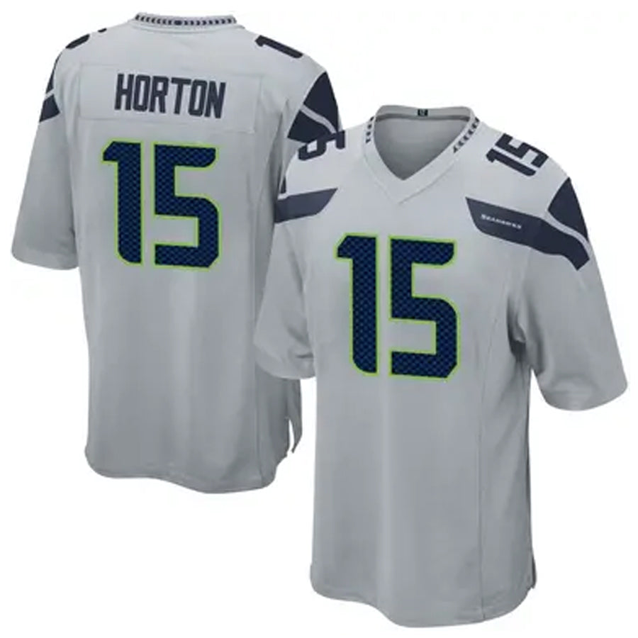 Custom #15 Gray SEA Football Shirt Top