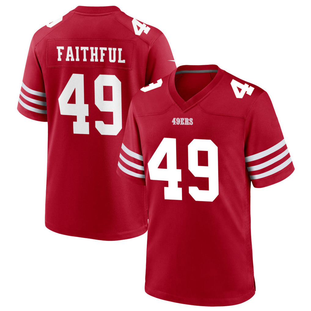Custom #49 Scarlet SF Football Shirt Top