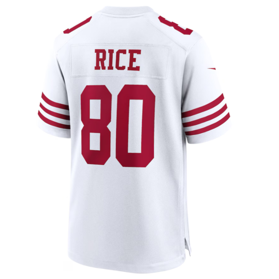 Custom #80 White SF Football Shirt Top