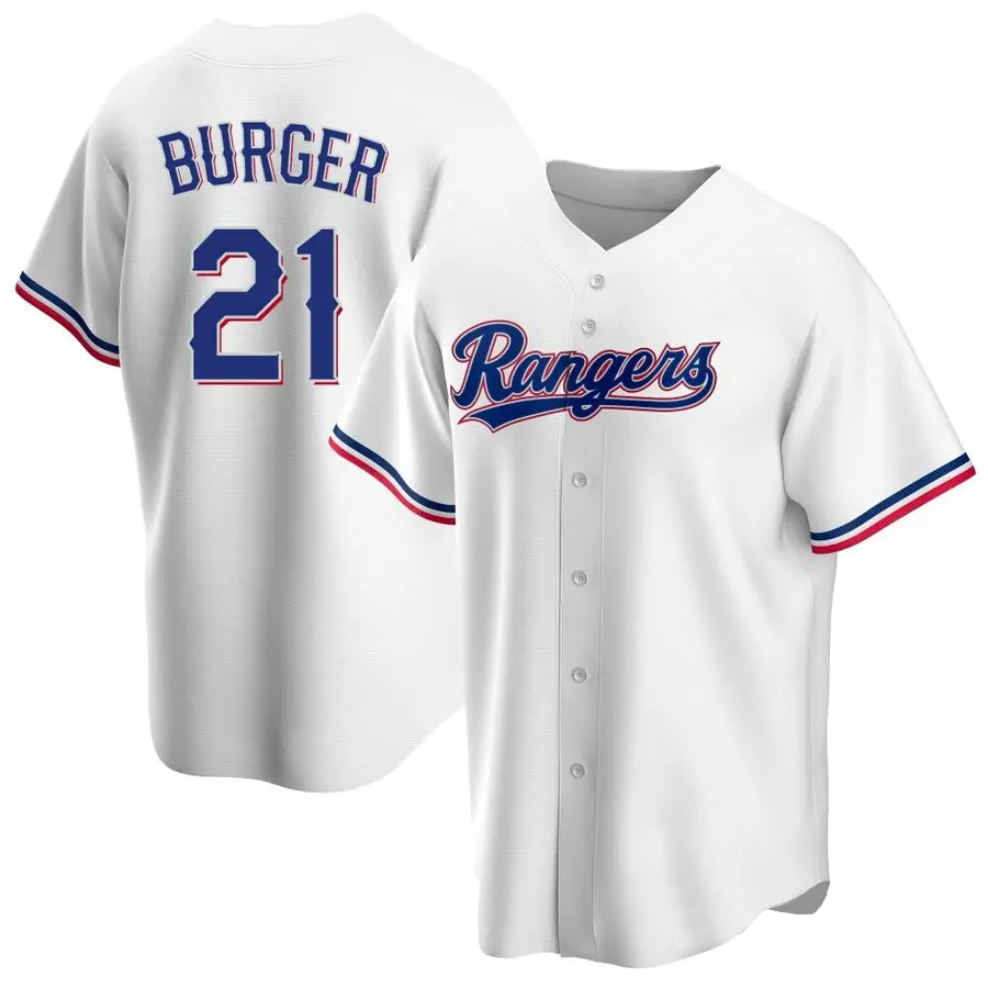 Custom #21 White TEX Baseball Shirt Top