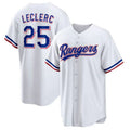 T.Rangers #25 Jos隆搂| Leclerc Player White Home Replica Baseball Jerseys