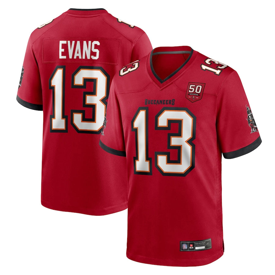 Custom #13 Red TB Football Shirt Top