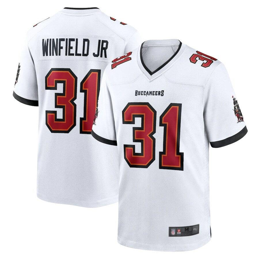Custom #31 White TB Football Shirt Top