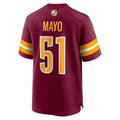 Custom #51 Burgundy WAS Football Shirt Top